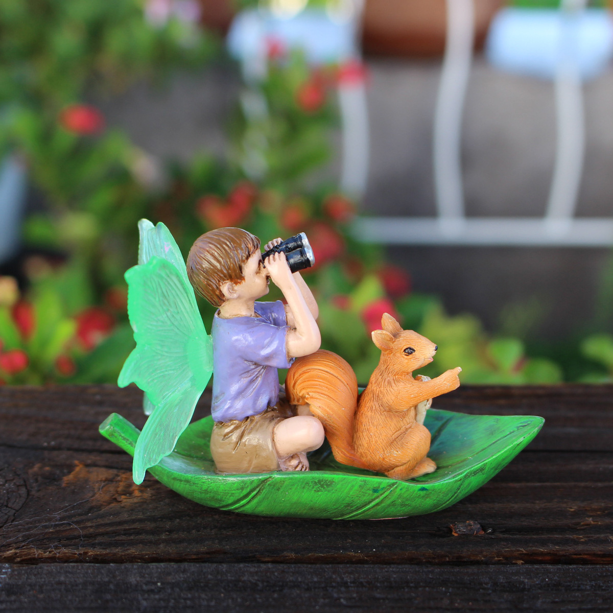  Resin Luminous Wings Boat Flower Fairy Boys and Girls Animal Ornaments Creative Home Garden Decoration Ceremony