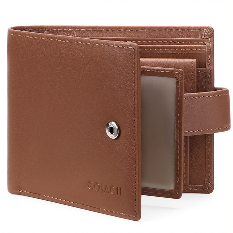 2022年新款男士短款钱包头层欧美风短款短夹真皮卡包零钱包现货