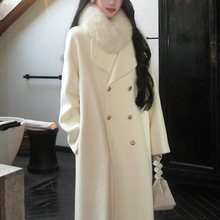 深冬独特超好看羊毛毛呢外套女冬2025新款富家千金感优雅金扣大衣