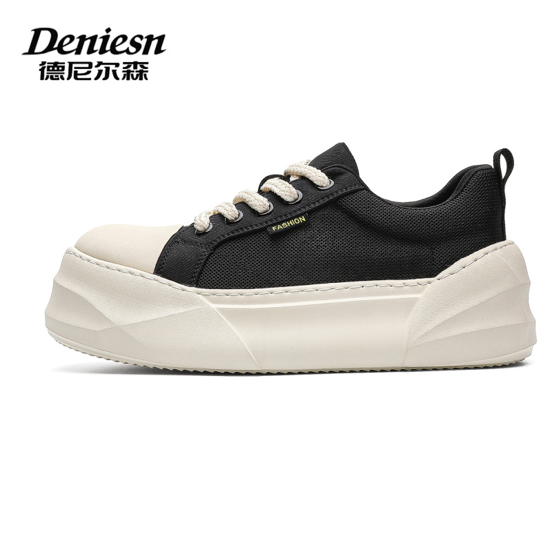 "6Cm" Big-Toe Ugly-Cute Shoes Denilson Smiley Face Shoes Shell-Toe Loafers Men's Shoes Thick-Soled Retro Platform Shoes