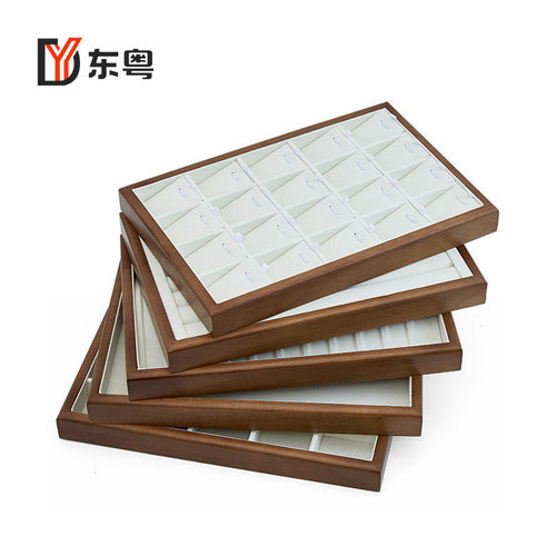 Walnut solid wood jewelry storage tray ring pendant necklace display stand jewelry window display props