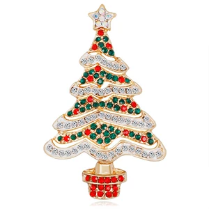 New European and American style cross-border creative cute pin flower flower enamel drop oil Christmas brooch factory direct sales