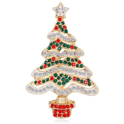 New European and American style cross-border creative cute pin flower flower enamel drop oil Christmas brooch factory direct sales