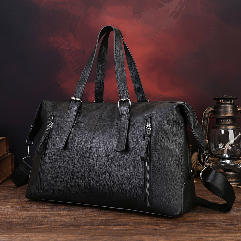Cross-Border New Large Capacity Outdoor Gym Bag Fashion Casual Men's Travel Bag Genuine Leather Handbag And Crossbody Bag For Business Trips