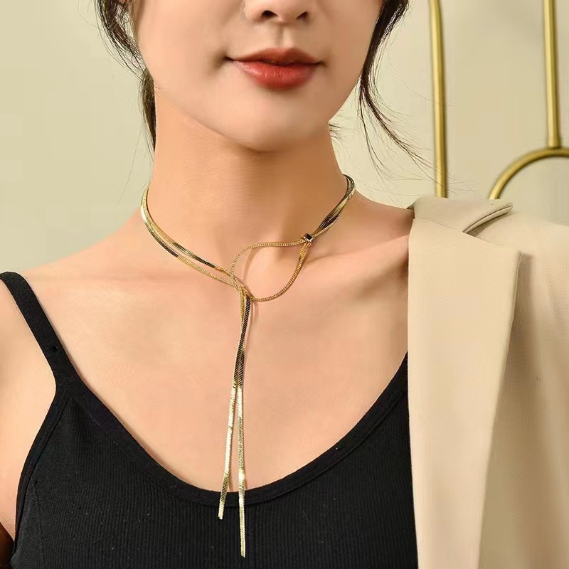 13g Weight Pendant Necklace Classification Wholesale Jewelry Simple Style Classic Style Solid Color Titanium Steel Plating Pendant Necklace