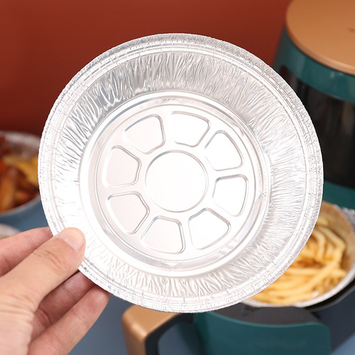 Air fryer tin foil box wholesale disposable aluminum foil lunch box pizza grill plate oven baking tin foil bowl and plate