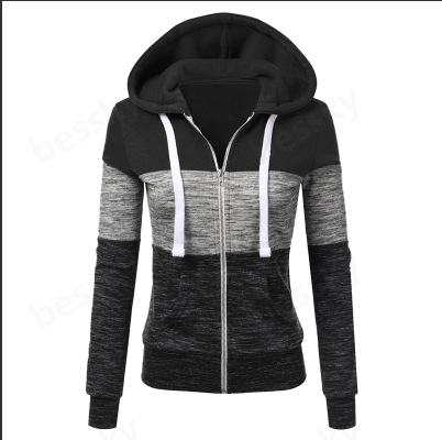 Damen Hoodie Casual Mit Dreifarbiger Naht Und Pullover Design_voghion.com