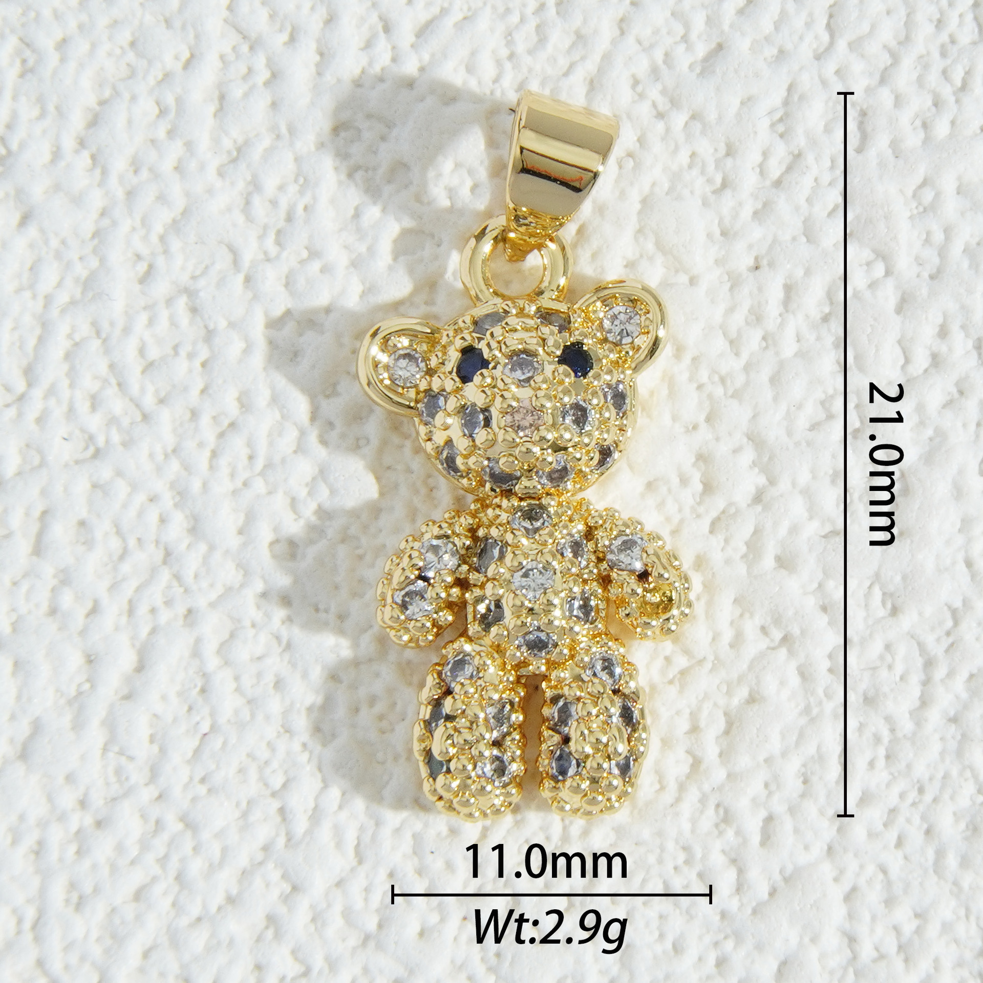 18K oro micro-cristalino accesorios de piedra estrella luna mariposa flores amor colgante DIY collar material pendientes