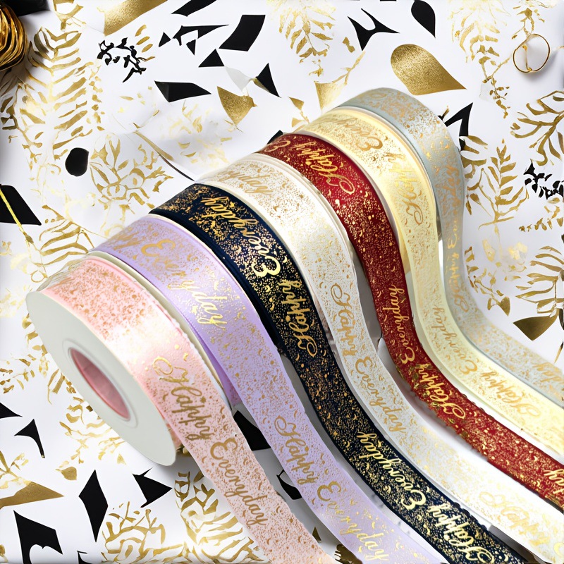 공장 스트레이트 헤어 2.5CM 브론징 리본 리본 선물 포장 리본 케이크 베이킹 타이 인기 리본 장식