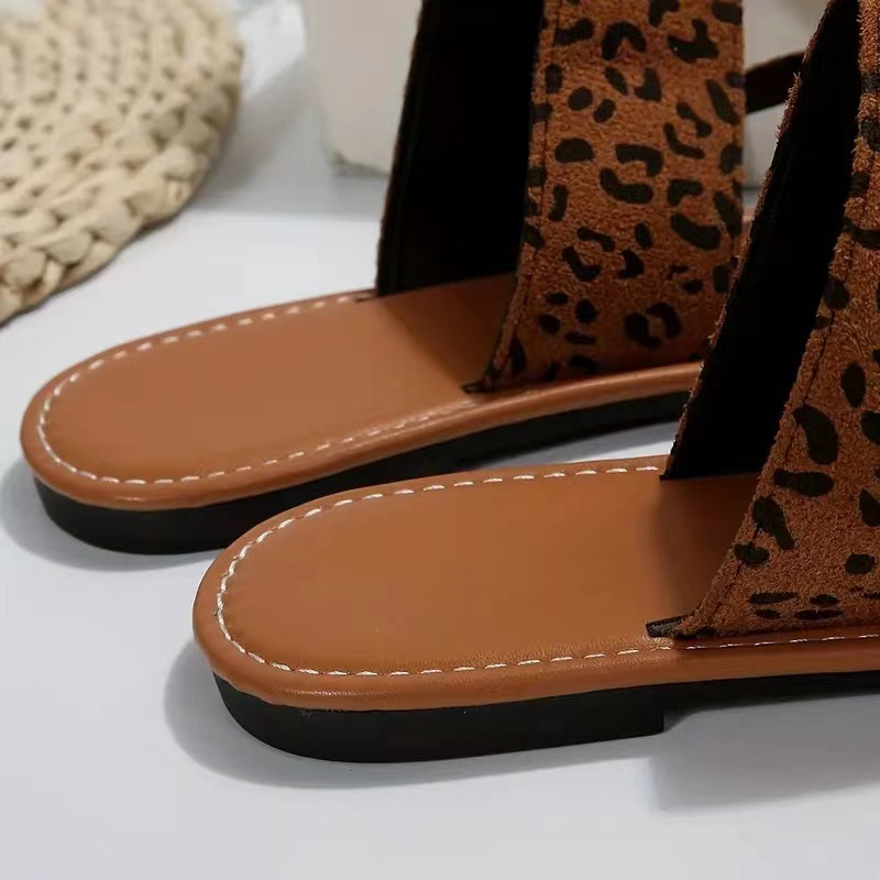 Women's Vintage Style Vacation Leopard Round Toe Flats display picture 5