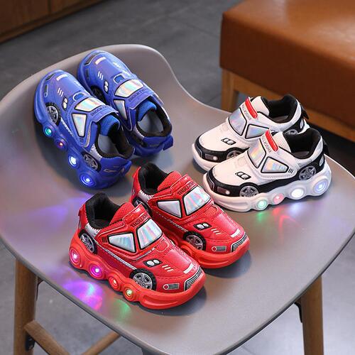 Flashlight Kids' Shoes for 1-6 Year Old Boys, LED Light-Up Sneakers, Casual Soft Sole Sports Shoes for Toddlers