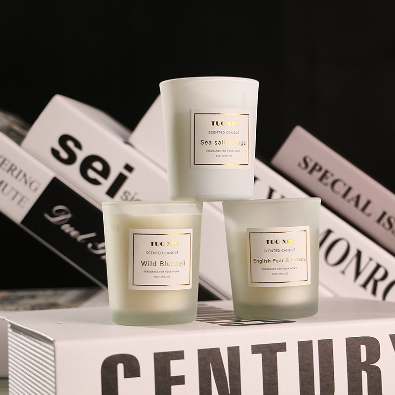 Wholesale Aromatherapy Candles Soy Wax Plant Essential Oil Smokeless Fragrance Bedroom Incense Candle to Remove Odors Candle Gift DIY
