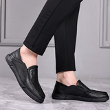 Мужская летняя дышащая повседневная обувь для кожаной обуви, мягкая подошва, из натуральной кожи