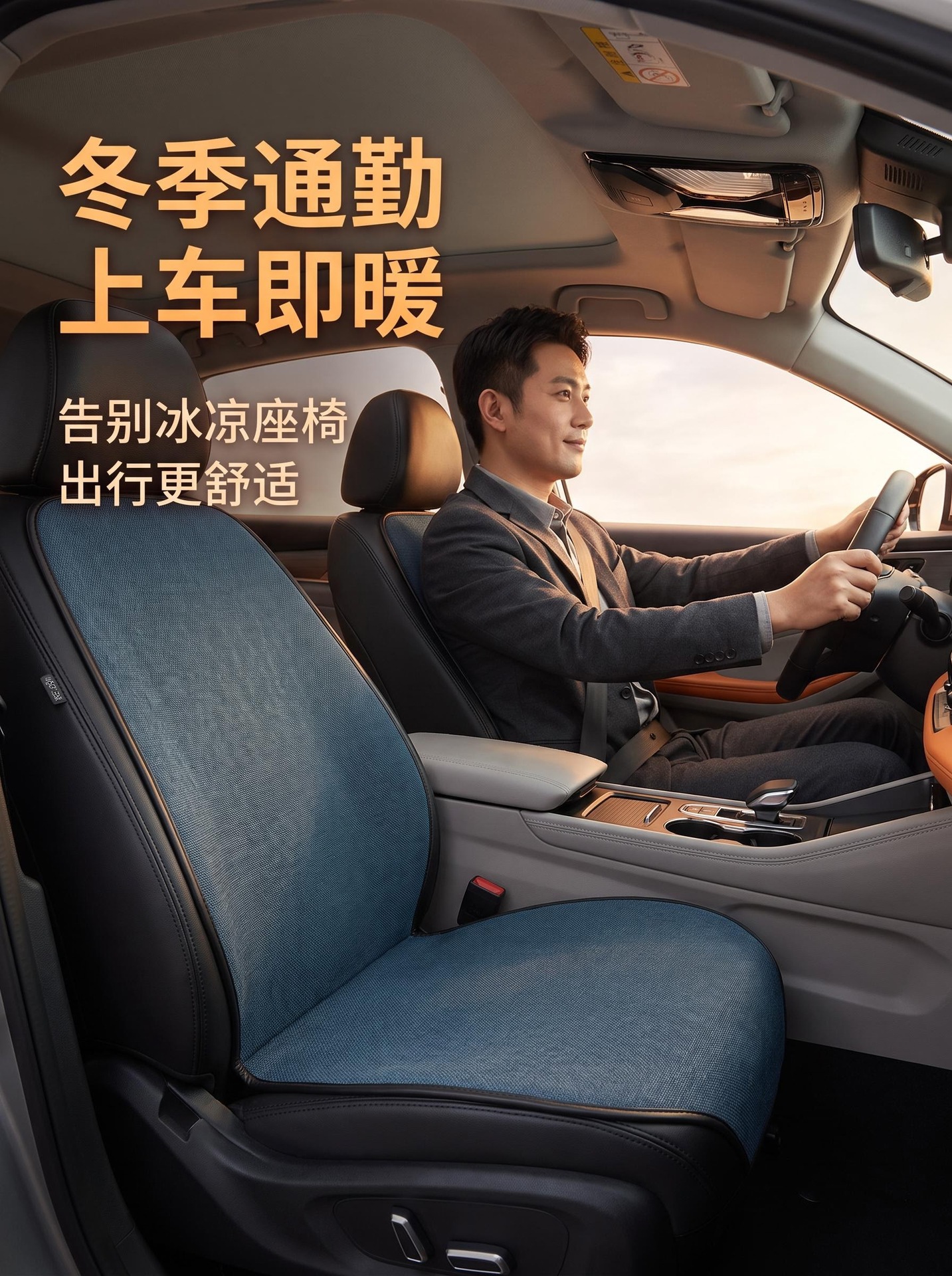 Car seat heating pad, 12V/24V universal, electric heating pad for seats, winter warming, three temperature settings, and timer function