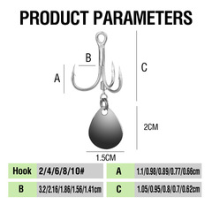 Spinning Shrimp Lure 3-Book Hook Rotation Water Drop Lure Modification Casting Hook 4x Stronger Anchor Fishing Hook Bulk Wholesale