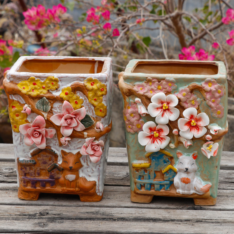 Cute Cartoon Rabbit Flower Pot, Exquisite Ornament, Coarse Pottery Succulent Flower Pot Cute Cartoon Rabbit Flower Pot, Exquisite Ornament, Coarse Pottery Succulent Flower Pot