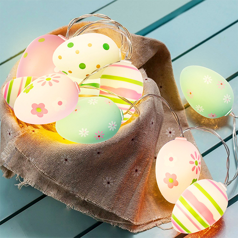 Pascua cáscara rota huevo luz cadena LED huevo color luz intermitente luz de la secuencia de Navidad fiesta de cumpleaños luz decorativa