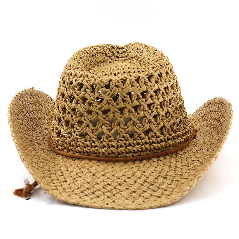 Unisex Retro Western Cowboy Straw Hat For Beach And Outdoor Travel_voghion.com