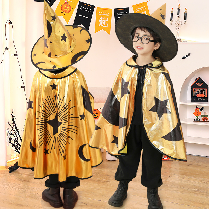 ハロウィンコスチューム子供用マント帽子マジシャンマントパーティー装飾用品ハロウィンコスチューム小道具|undefined