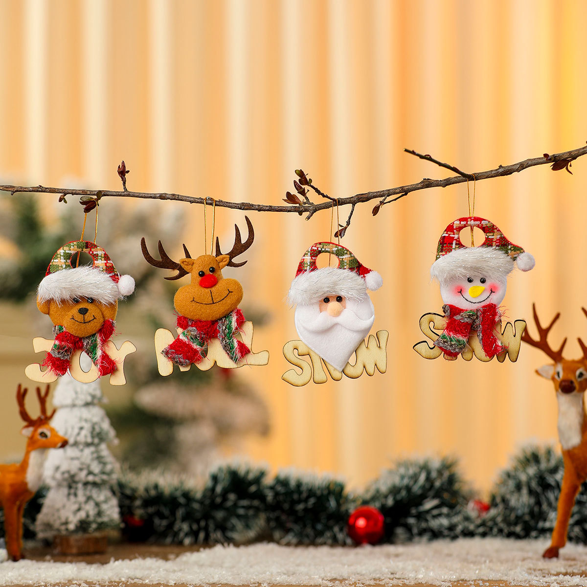 cross-border new arrival wooden letter plate doll pendant christmas tree decoration small ornaments christmas decorations