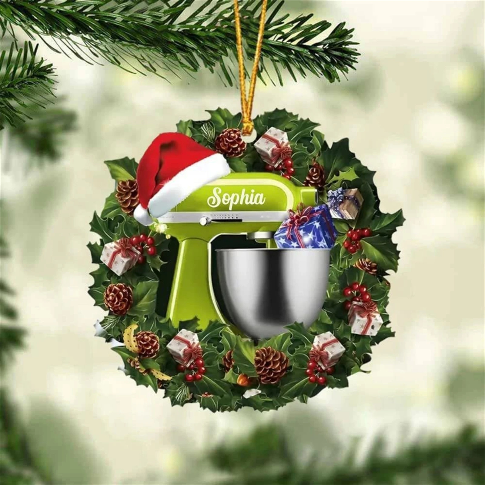 Colgante de Navidad transfronterizo creativo decoración de cocina licuadora colgante de árbol de Navidad decoración acrílica para el hogar
