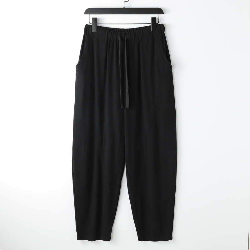 新しいスタイルのメンズパンツ韓国スタイル春、秋、夏のルーズパンツメンズ作業服アセテートコットンとリネンのカジュアルパンツ|undefined