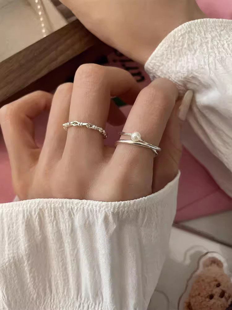925 Sterling Silver Material 1 Piece 925 Sterling Silver Geometric Rings