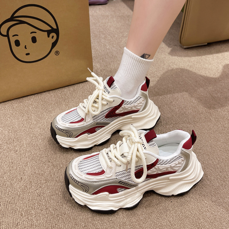 Clunky sneakers for women ins All-match internet celebrity thick bottom new sports breathable white shoes for students in spring and summer 2022 Clunky sneakers for women ins All-match internet celebrity thick bottom new sports breathable white shoes for students in spring and summer 2022