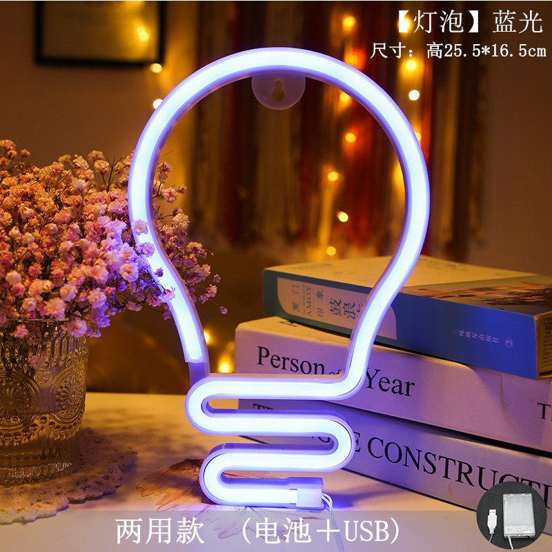 Lámpara de neón LED modelada luz nocturna dormitorio rojo en línea pared decoración lámpara de fiesta de cumpleaños atmósfera lámpara de color
