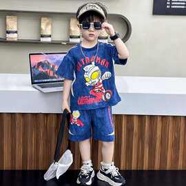 奥特曼男童夏装套装儿童夏季薄款短袖两件套5运动6岁宝宝夏天衣服