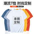 精梳棉纯棉圆领短袖t恤 团体工作服聚会班服广告文化衫批发印LOGO