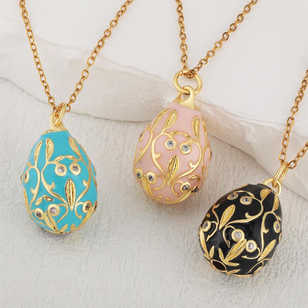Cross-border New Personality Painted Oil Dropping Geometric Creative Pendant High Color Copper Plated Jewelry Temperament Versatile Necklace