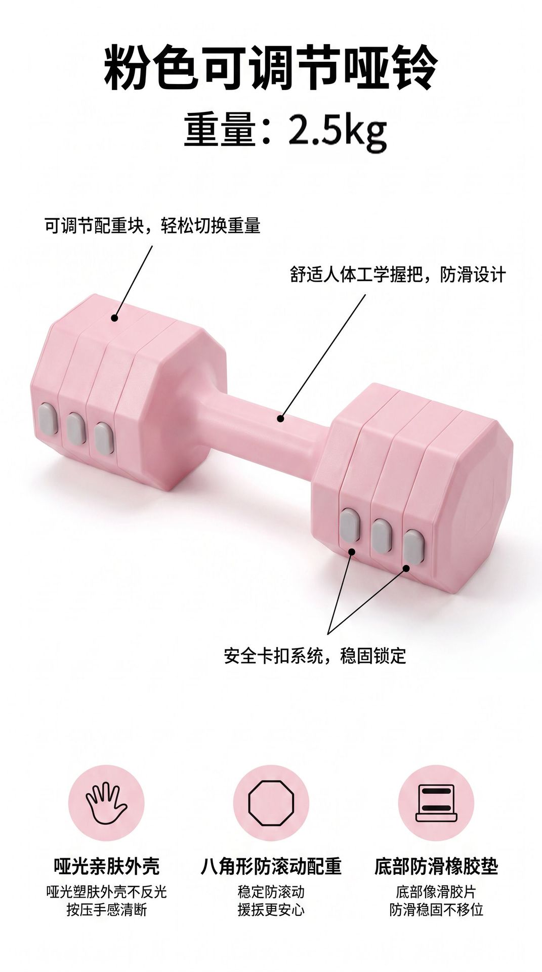 Factory Direct New Women's Fitness Dumbbell Set Removable Rubber Coated Weight Plates Home Adjustable Weight Training Equipment