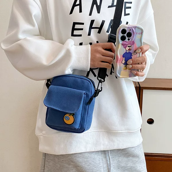 Korean Style Ins Canvas Crossbody Japanese Literary Small Backpack Women's Bag Versatile Student Fresh Single Shoulder Coin Purse Bag