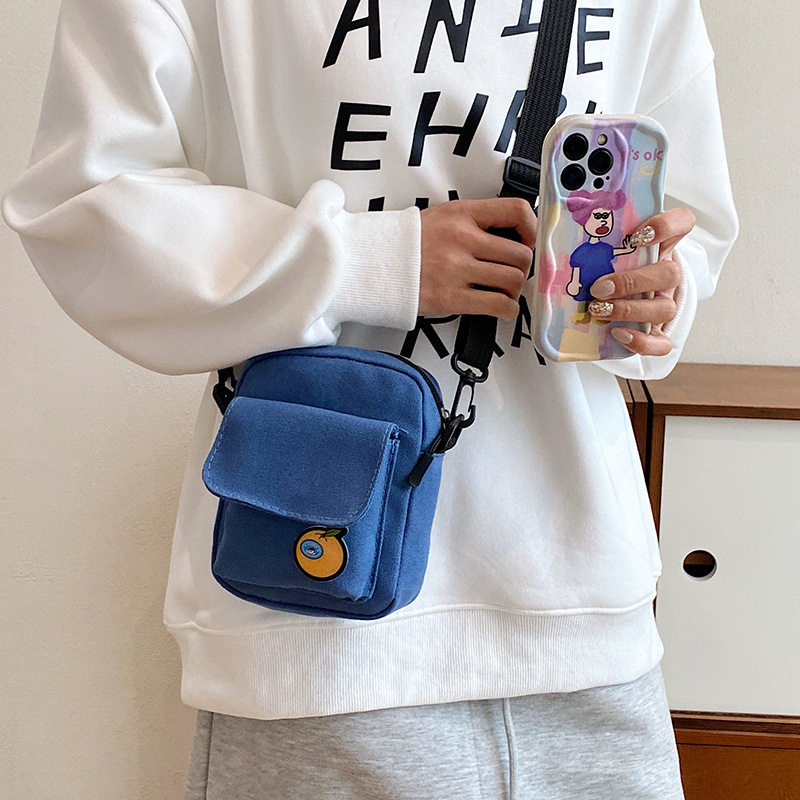 Korean Style Ins Canvas Crossbody Japanese Literary Small Backpack Women's Bag Versatile Student Fresh Single Shoulder Coin Purse Bag