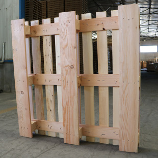 Qingdao Pine Pallet Fumigation Ippc Solid Wood Fumigation Wooden Pallet Four-Sided Fork Storage Turnover Wooden Pallet
