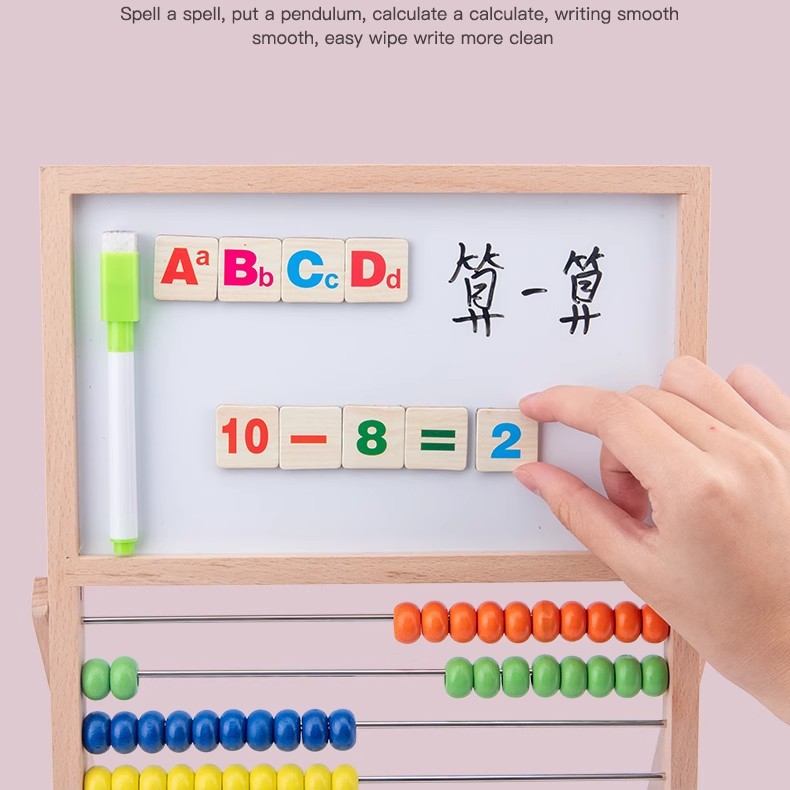 Tablero de dibujo infantil Marco de cálculo aritmético artefacto adición y resta matemáticas ayudas didácticas Abacus placa magnética tablero de escritura juguetes de educación temprana image 5