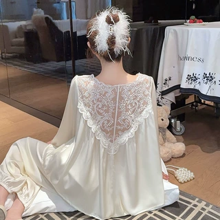 源头厂货2026印花长袖新款冰丝睡衣女抖音时尚卡通网红时装家居服