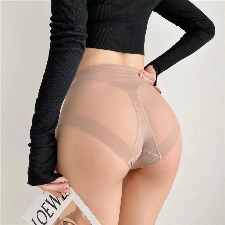 Women's Gender Solid Color Seamless Breathable High Waist Briefs Panties