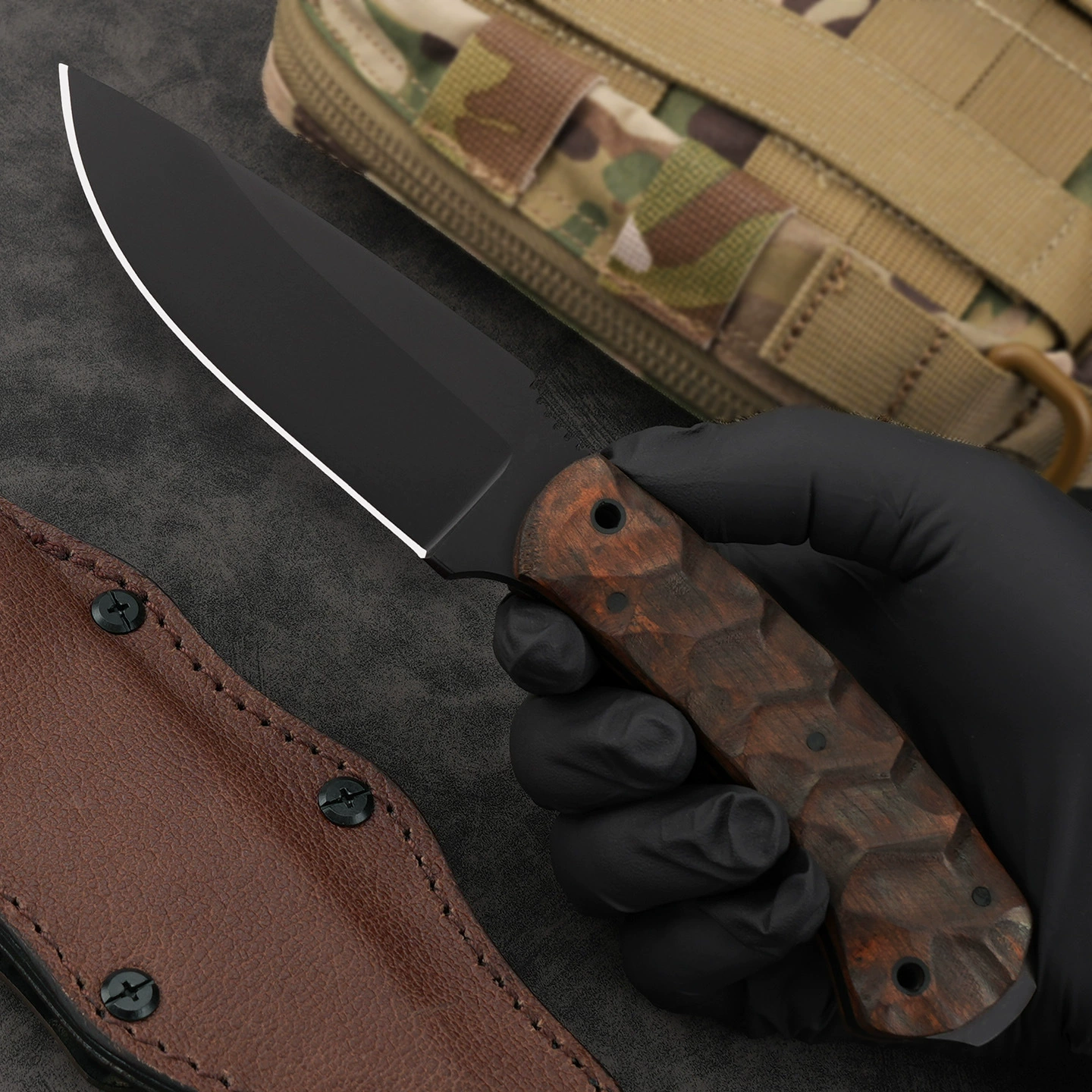 Winkler Woodcutter Outdoor Straight Knife Maple Handle Kydex Lined Sheath Pocket Knife Outdoor Knife Rescue Knife