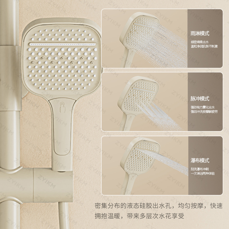 Juego de ducha de cobre frío y caliente, ducha de tocador, ducha montada en la pared, baño para el hogar, boquilla presurizada para el baño