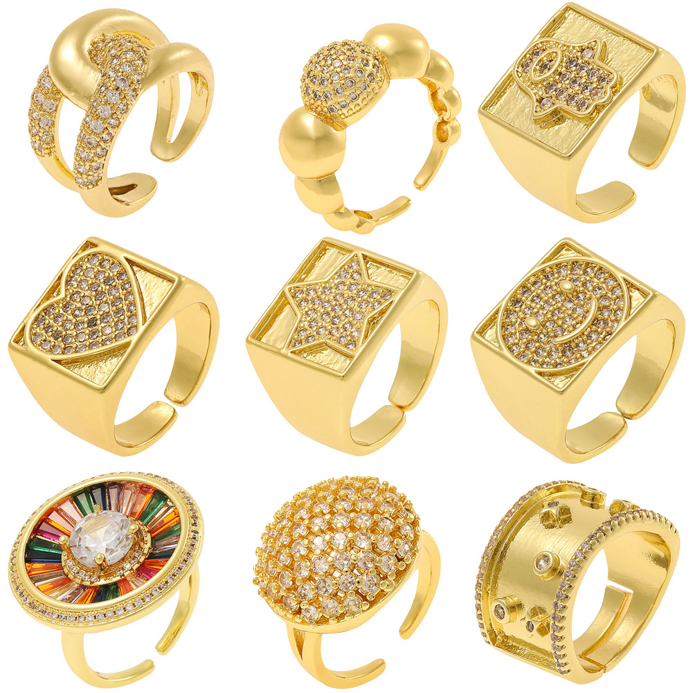 鸿玺跨境饰品轻奢风小众戒指女时尚通勤手环个性风潮百搭尾戒批发