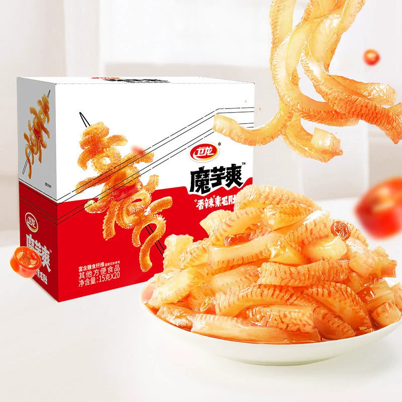Weilong Konjac освежает всю коробку с вегетарианским волосатым животом, пряным острым и кислым острым супермаркетом