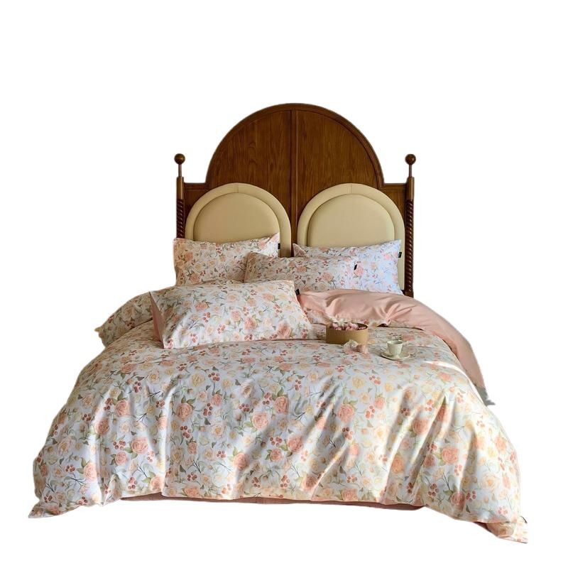 Parure de couette en coton satiné linge de lit doux et confortable_voghion.com