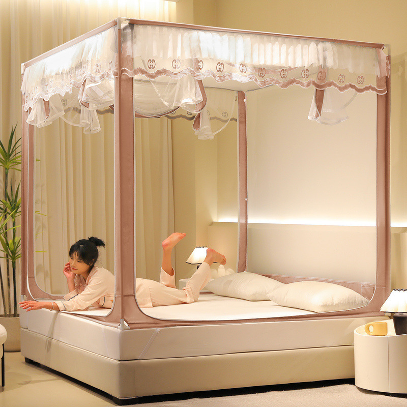 2024 nuevo dormitorio, hogar, palacio, alta calidad, cifrado suave, hilo de cuenta, mosquitera con cremallera anti-mosquitos y anti-caída