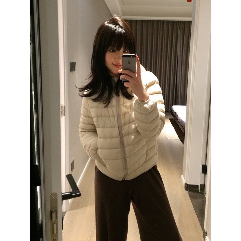 FOX ROOM 新国标连帽排骨羽绒服2025冬季百搭90白鸭绒外套W2341