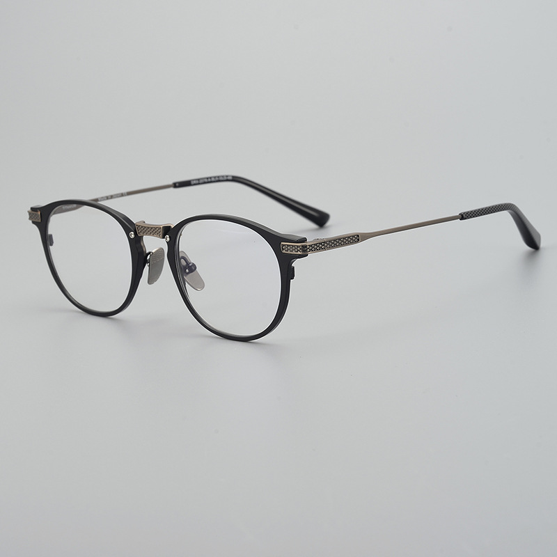 Versatile Minimalist New Pure Titanium Eyeglass Frames, Popular Online, Retro Business Style, Unisex, Round, Ultra-light, Suitable For_voghion.com