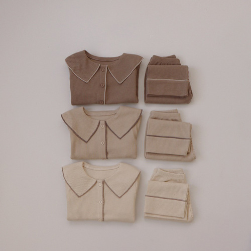 Autumn children's home wear pajamas set boys and girls Ins style Korean style children's clothing Baofuge air-conditioned clothes