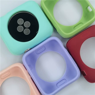 适用苹果Watch Ultra9876543210代se 半包手表壳软壳糖果色保护套