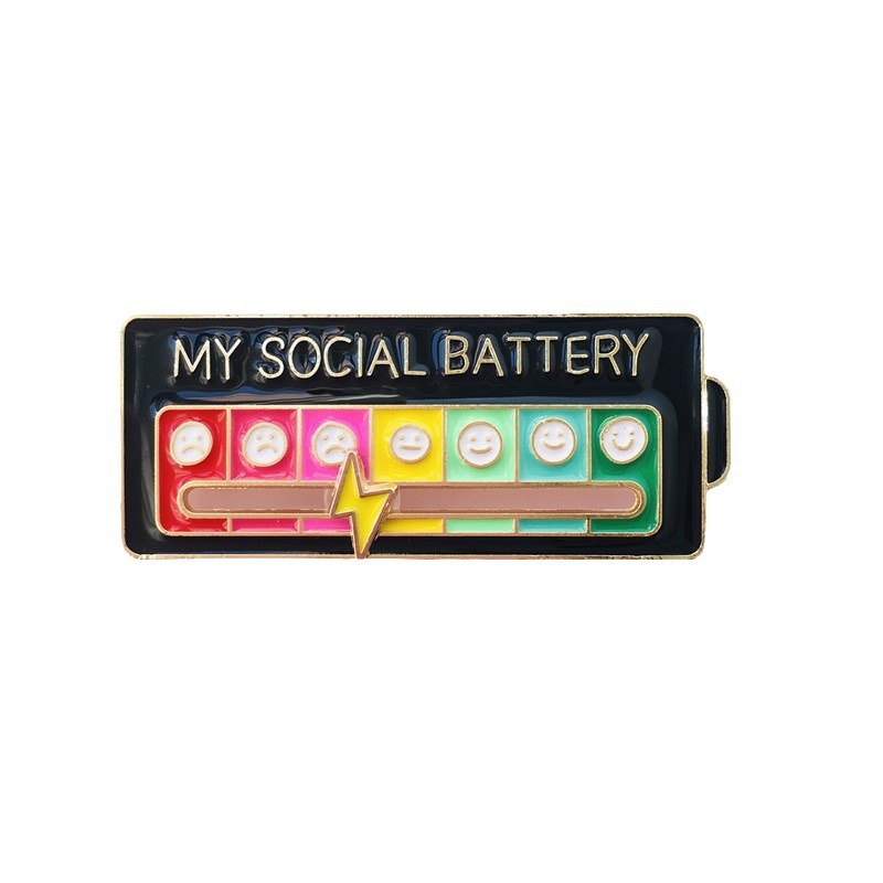 Broche de conversión de estado de ánimo europeo y americano Personalidad Deslizable Electricidad social Emoji Insignia de metal Accesorios de joyería femenina Pin